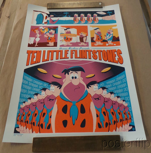 Ten Little Flintstones Screenprint Poster Mondo Dave Perillo xx/175