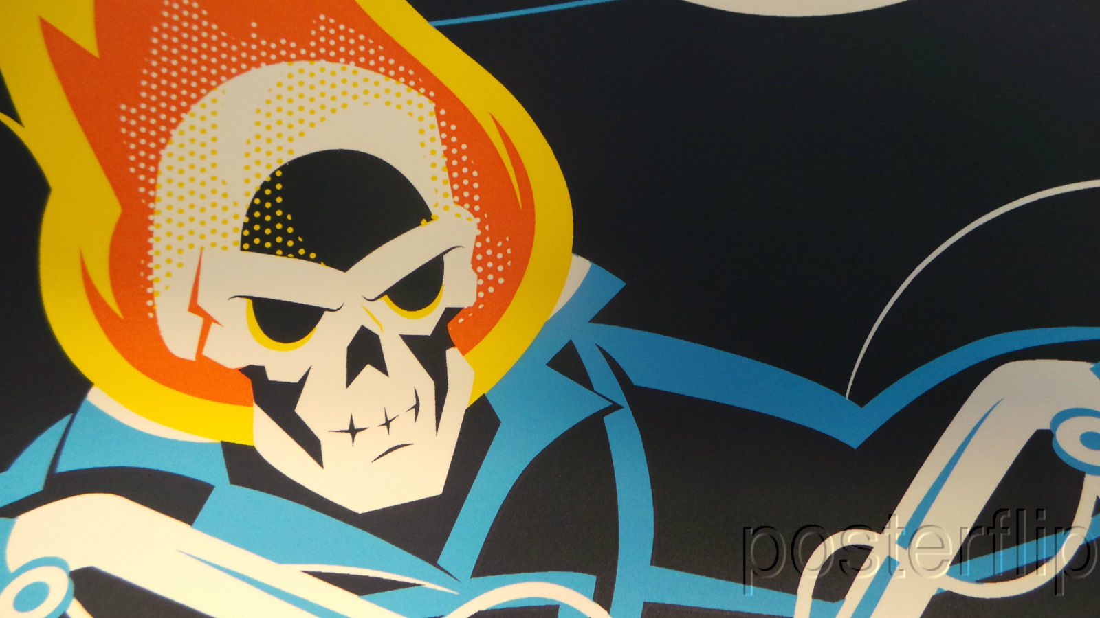 Title:  Ghost Rider  Artist:  Dave Perillo  Edition:  xx/225  Type: Screen print poster  Size:  12" x 24"  Notes:  Released by Grey Matter Art in 2015.  Inspired by the iconic Marvel comic book superhero.  Print is stored flat in very good condition. Following purchase, prints are rolled in archival paper and shipped with bubble wrap in sturdy cardboard tubes.  Check out our other listings for more hard-to-find and out-of-print posters.