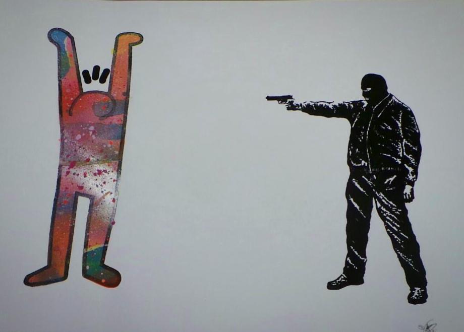 Lewis Bannister You Haring a Laugh? Unique Edition Screen Print 2014 xx/1