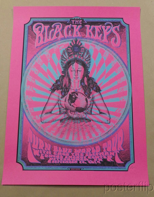 This poster was created poster for The Black Keys and their Turn Blue World Tour.