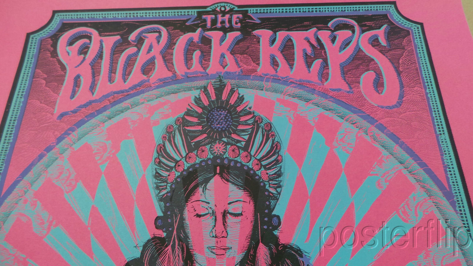 This poster was created poster for The Black Keys and their Turn Blue World Tour.