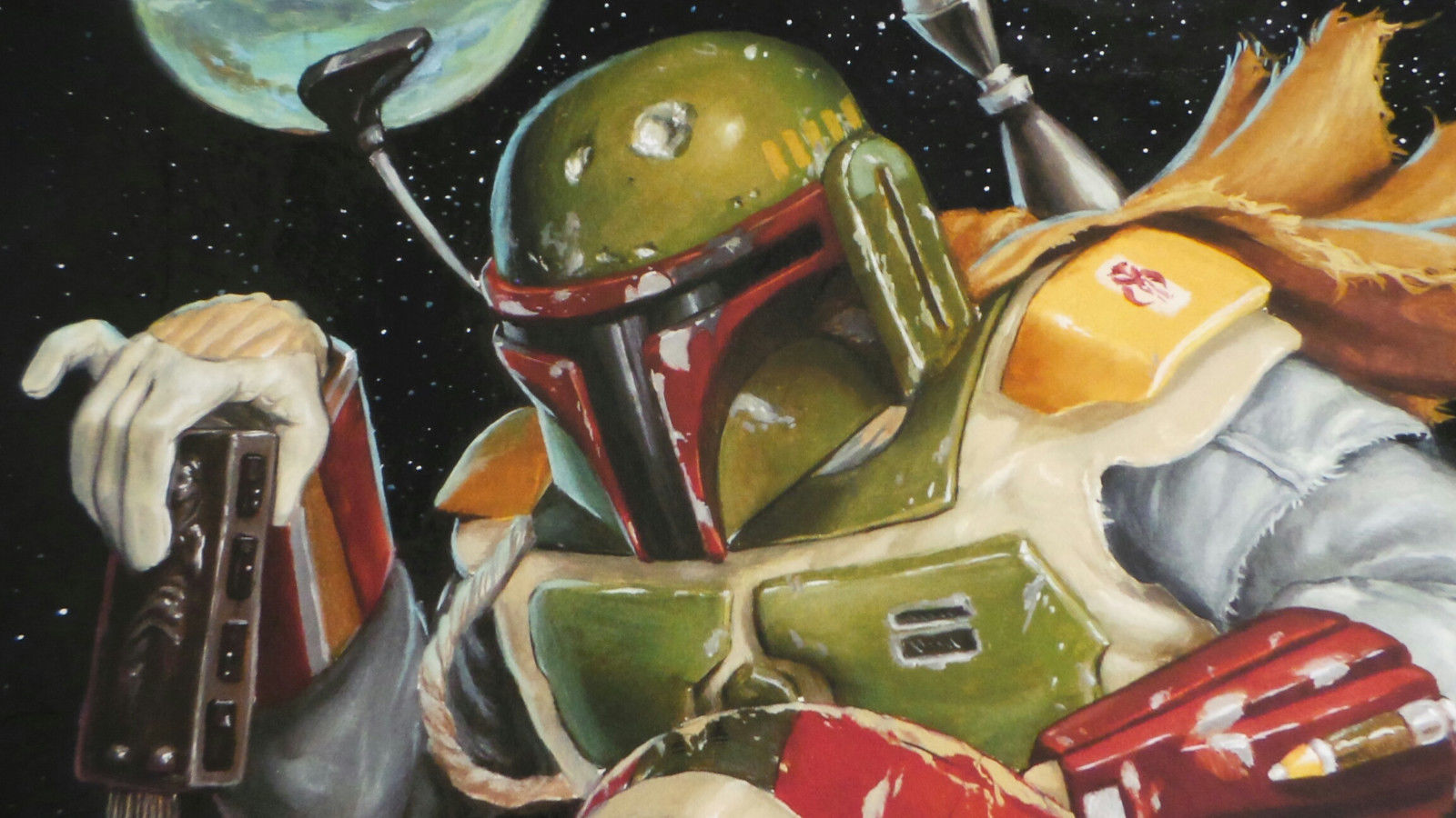 Title: Supercharged Slave 1  Artist: Jonathan Bergeron  Edition:Released in 2014 and printed in a limited edition of 50, signed and numbered by the artist.  Type: Screen Print Poster  Size: 16" x 20"  Notes:  Inspired by Star Wars.  Prints are stored flat in very good condition. Following purchase, prints are rolled in archival paper and shipped with bubble wrap in sturdy cardboard tubes.  Check out our other listings for more hard-to-find and out-of-print posters.