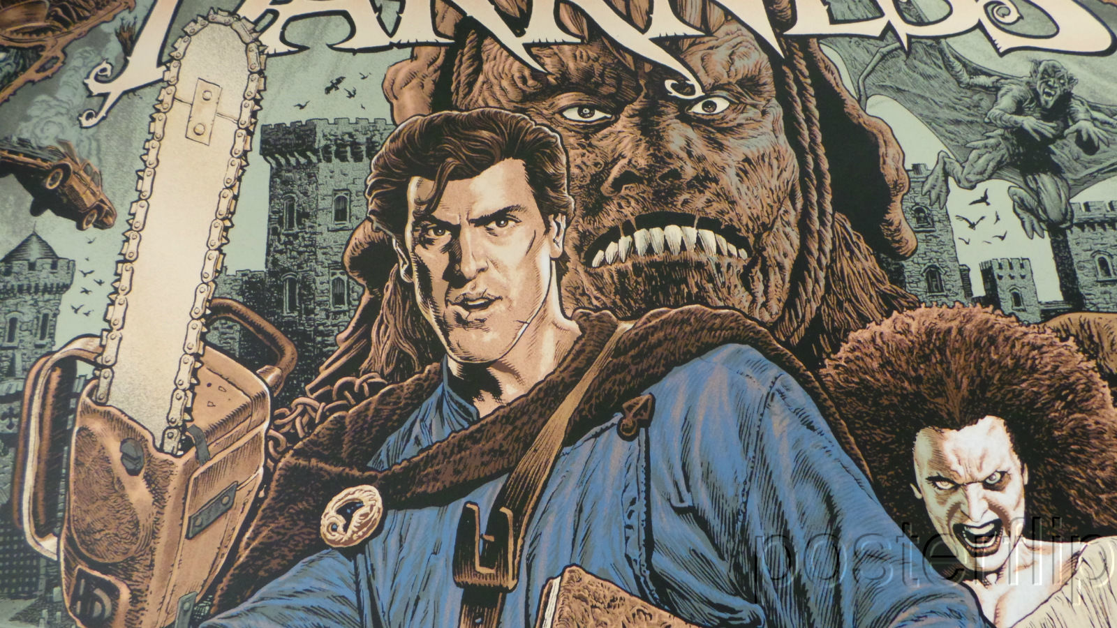 "Army of Darkness Regular Edition" by Chris Weston.  Inspired by the popular cult film.  Released by Skuzzles in 2014 in limited edition of 160 prints.