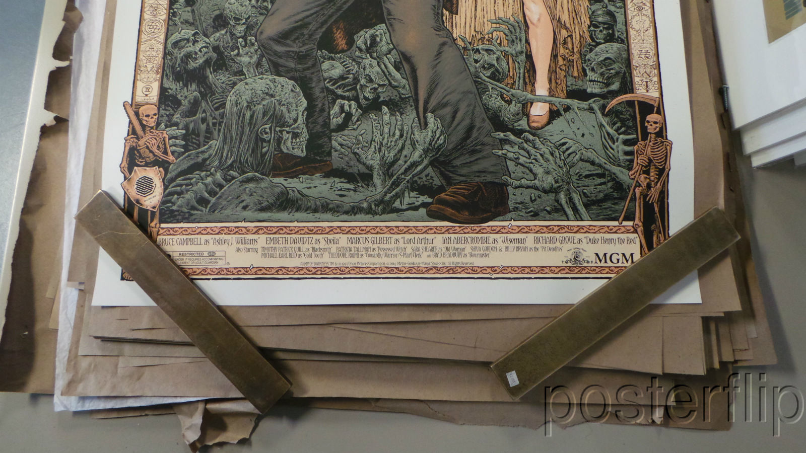 "Army of Darkness Regular Edition" by Chris Weston.  Inspired by the popular cult film.  Released by Skuzzles in 2014 in limited edition of 160 prints.