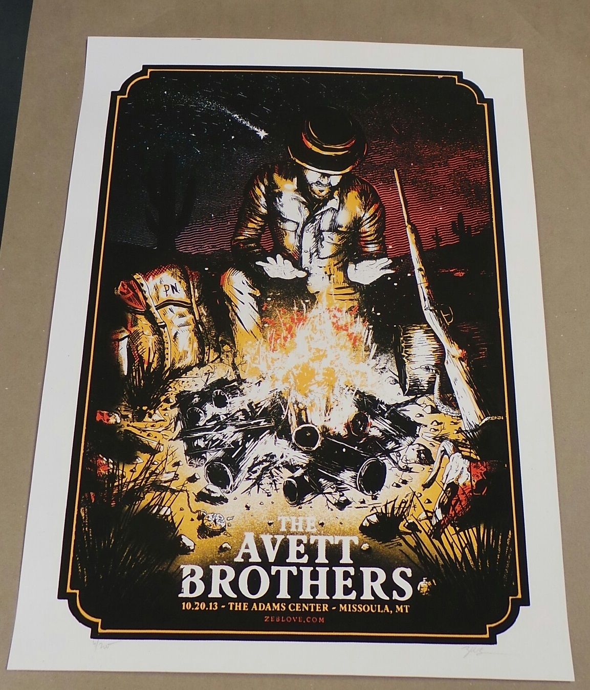 The Avett Brothers Missoula Screen Print Poster Zeb Love