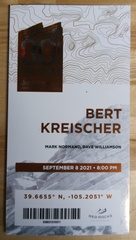 Bert Kreischer, Mark Normand and Dave Williamson - Ticket stub - 9/8/2021 at Red Rocks