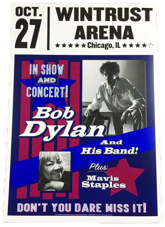 Geoff Gans - Bob Dylan Wintrust Arena Chicago, IL 10/27/2017 Show Poster Unsigned No #