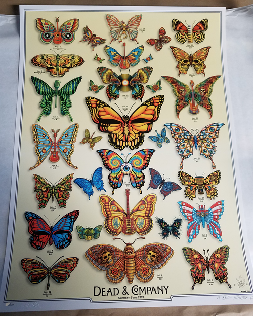 Emek - Dead and Company Summer Tour 2019 Butterflies Artist Edition xx/200 S/N - Grateful Dead