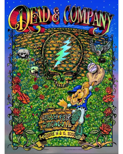 AJ Masthay & Mike Dubois - Dead & Company - Wrigley Field 2019 Foil Screen Print - Grateful Dead xx/2450