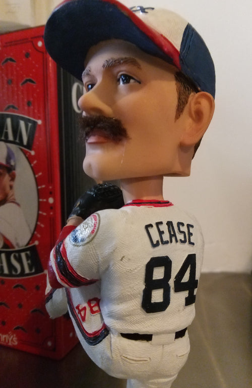 Binny's Beverage Depot sponsored bobblehead featuring the Chicago White Sox star Dylan Cease.  Box and packaging included.  Collectible given away to attendees of the 8/26/2023 baseball game at Guaranteed Rate Field between the White Sox and the Oakland Athletics.