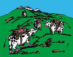 Jim Pollock - "Cows on Vacation" Waterwheel Charity Set - 2021