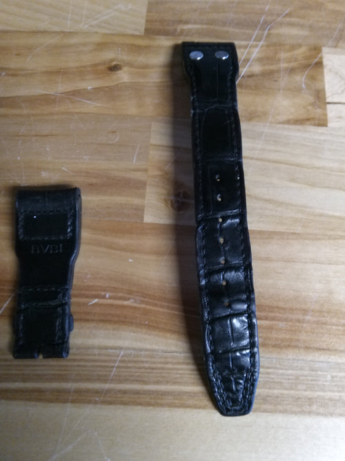 IWC Pilot Black Alligator Leather Watch Strap, used.