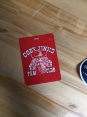 Cody Jinks Fan Club Merch, Tshirt, Hat, Lanyard, Stickers, Patches