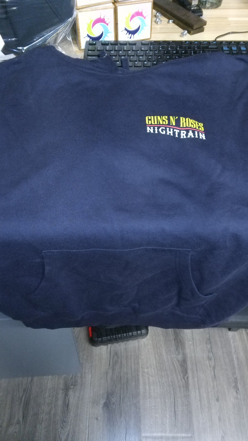 Guns N' Roses Nightrain Fan Club Graphic Hoodie Dark Blue Size L