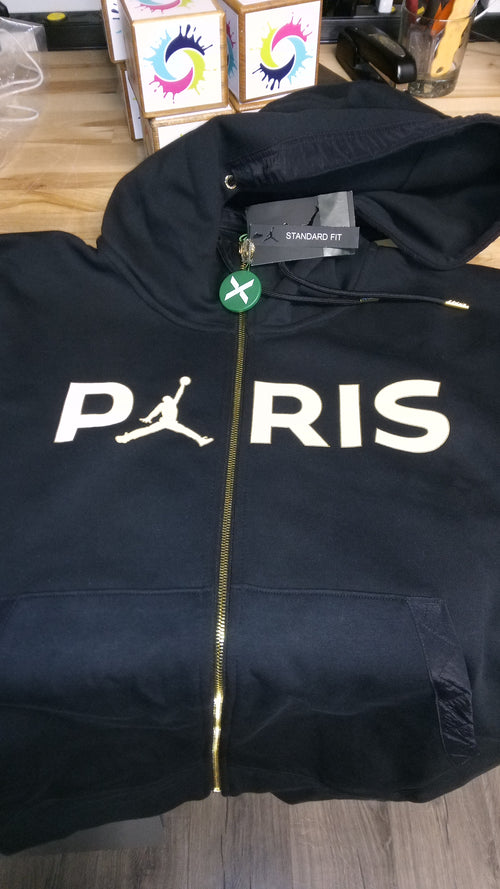 Jordan x PSG Paris Saint Germain Full Zip Hoodie Black XL