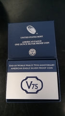 End of World War II 75th Anniversary American Eagle One Ounce Silver Proof Coin