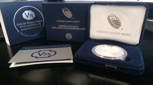 End of World War II 75th Anniversary American Eagle One Ounce Silver Proof Coin