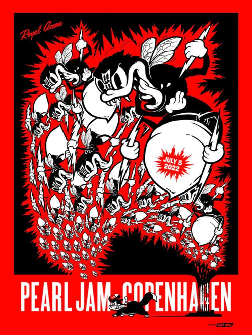 Ames Bros - Pearl Jam Copenhagen Poster - Red Metallic Variant - 2022