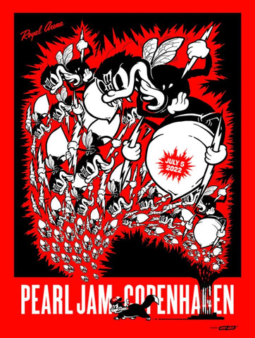 Ames Bros - Pearl Jam Tulsa, OK Glow-in-the-Dark Screen print Signed - 2014