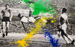 Mr. Brainwash - The King Pele - Bicycle Kick Screen print - ##/75 S&N - 2016