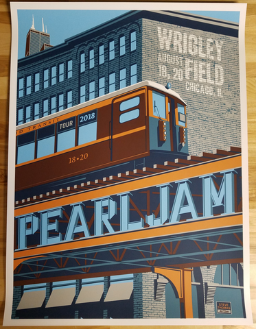 Ames Bros - Pearl Jam Tulsa, OK Glow-in-the-Dark Screen print Signed - 2014