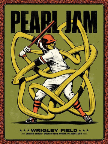 Ames Bros - Pearl Jam Tulsa, OK Glow-in-the-Dark Screen print Signed - 2014