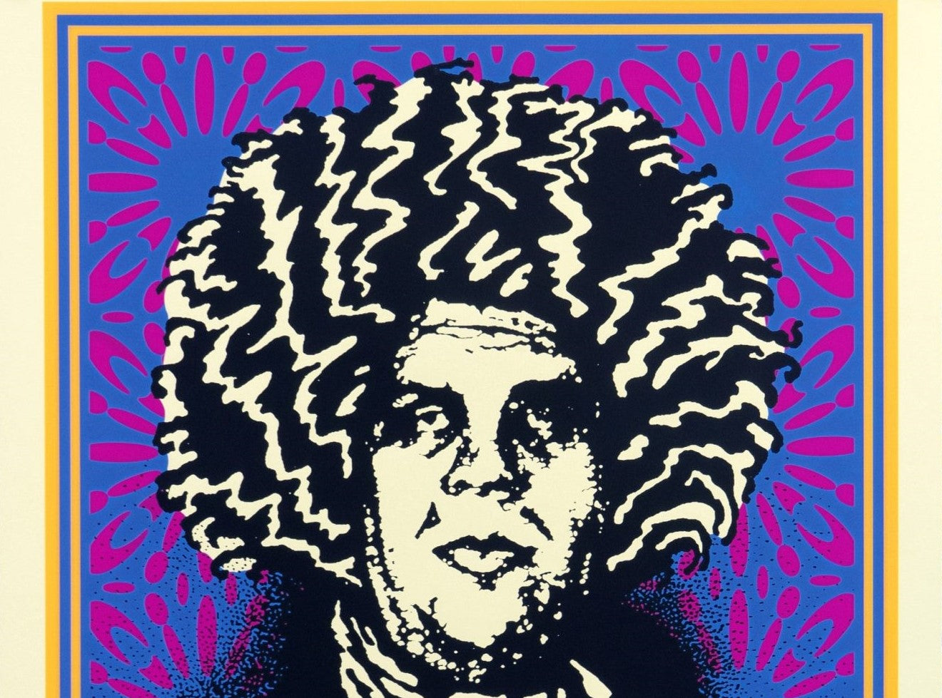 Title: Andre Psychedelic (Large Format)  Artist: Shepard Fairey  Edition: Signed by Shepard Fairey in a limited edition of 89 prints total  Type: Serigraph on Coventry Rag, 100% Cotton Custom Archival Paper with hand-deckled edges  Size: 30" x 41"  Notes: Check out our other listings for more hard-to-find and out-of-print posters.  Comes with a certificate of authenticity.  In house and ready to ship!
