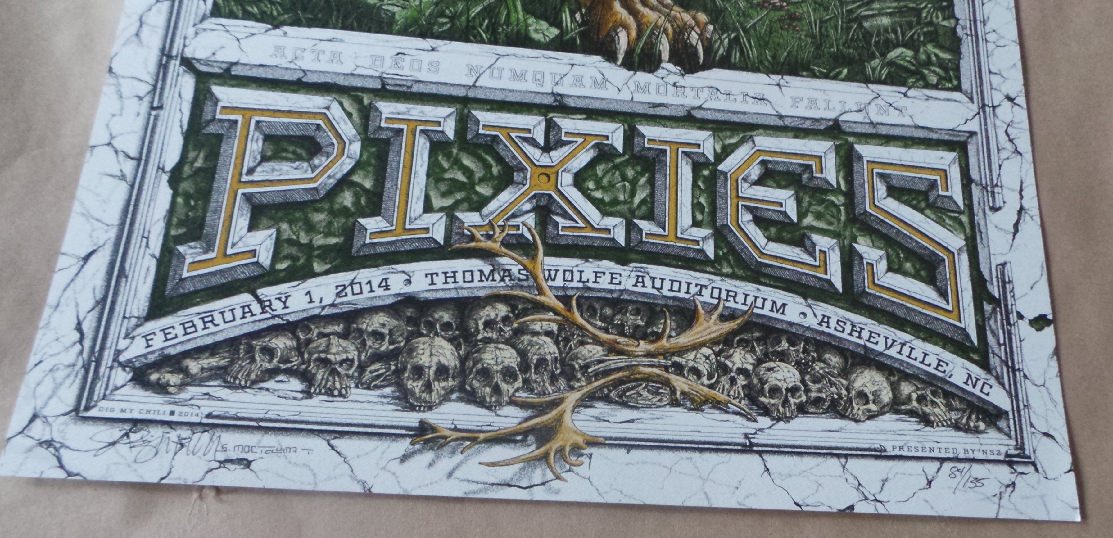 The Pixies Dig My Chili Asheville Concert Poster Print Signed Numbered 2014