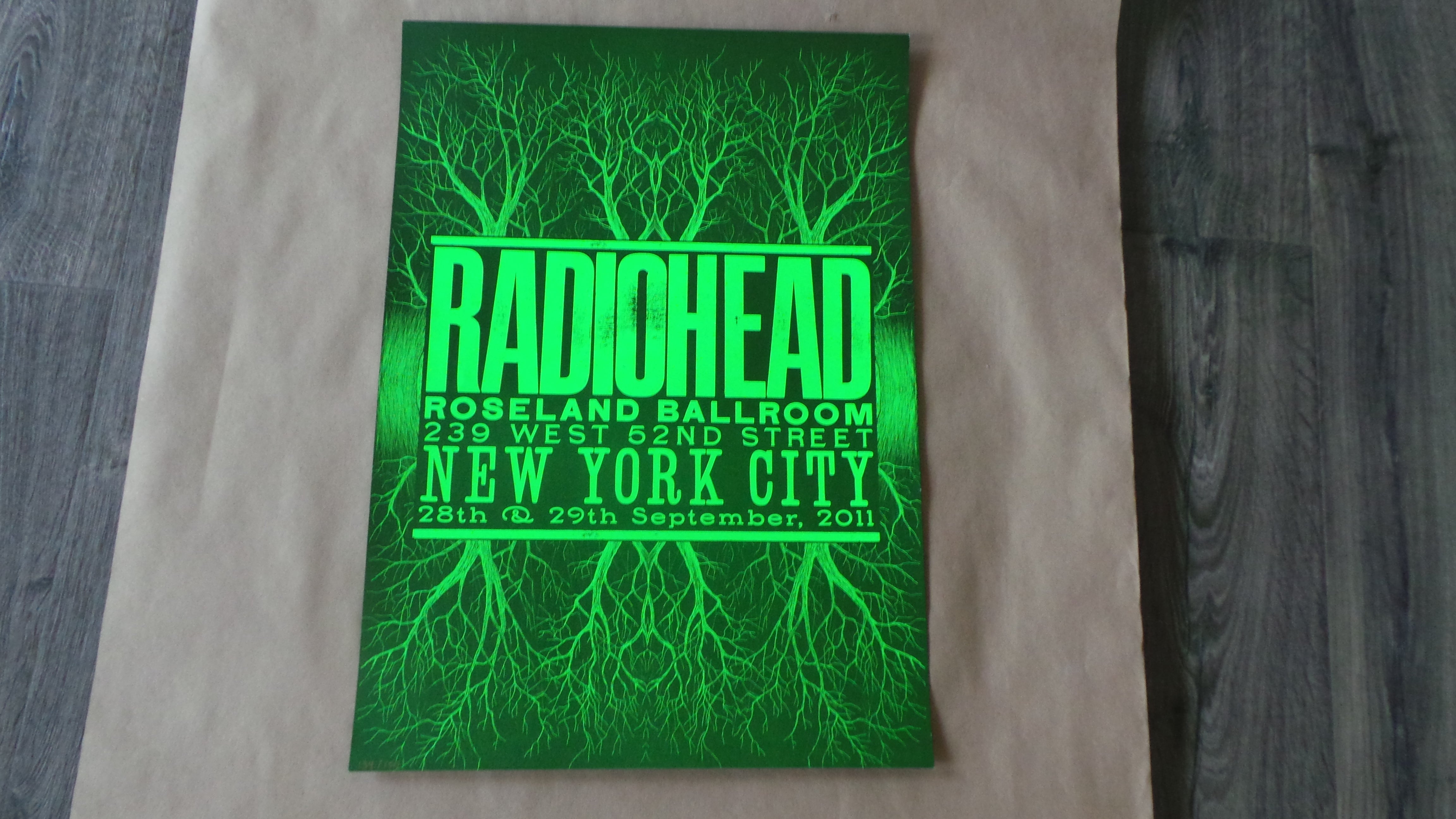Stanley Donwood - Radiohead Roseland Ballroom NYC 2011 Screenprint Green Edition xx/150