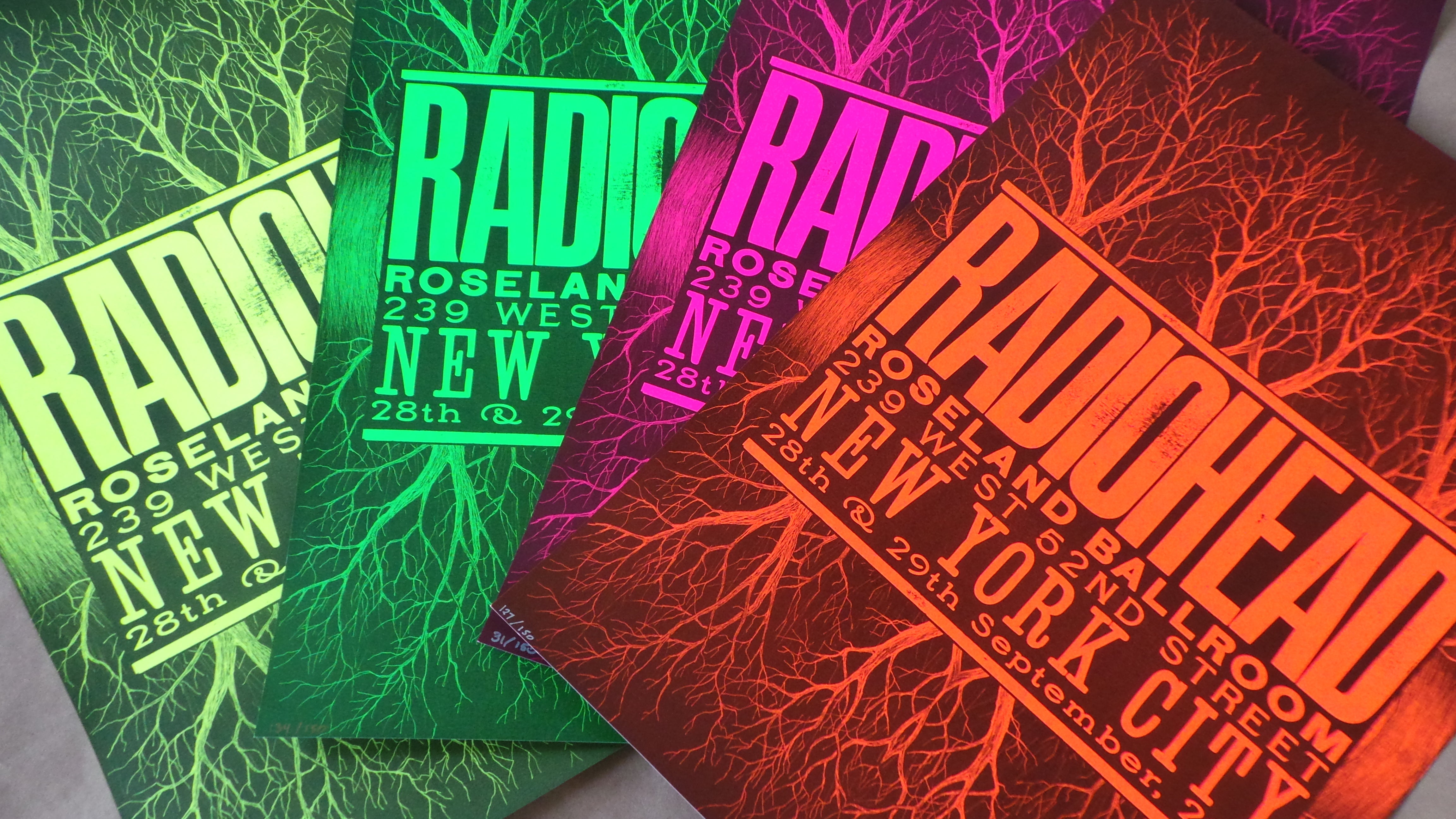 Radiohead Roseland Ballroom NYC 2011 Screenprint Poster Pink Edition xx/150