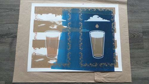 Title:  Raining In The Cups  Type: Screen Print Poster, unsigned, not numbered  Size: 25" x 19"  Notes: Print is stored flat in very good condition. Following purchase, prints are rolled in archival paper and shipped with bubble wrap in sturdy cardboard tubes.  Check out our other listings for more hard-to-find and out-of-print posters.
