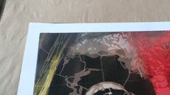 Title:  Iggy Pop  Artist:  Orticanoodles  Edition:  xx/15  Type: Screen print poster  Size: 19.5" x 27.5"  Notes:  Released in 2013 in limited run of 15 prints, signed and numbered by the artist.  The upper left-hand and lower left-hand corners of the print were damaged in shipping and creased (detailed in photographs).