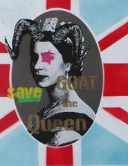 Title:  "GOAT SAVE THE QUEEN" REGULAR  Artist:  NOA prints  Edition: 2015 Limited Edition Screen Printed Poster of 15, signed and numbered by the artist  Type: Screen print poster, Giclee/Stencil/Spraypaint print  Size: 49 x 33 cm  Notes:   Stored flat in very good condition.  Check out our other listings for more hard-to-find and out-of-print posters.
