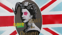 Title:  "GOAT SAVE THE QUEEN" REGULAR  Artist:  NOA prints  Edition: 2015 Limited Edition Screen Printed Poster of 15, signed and numbered by the artist  Type: Screen print poster, Giclee/Stencil/Spraypaint print  Size: 49 x 33 cm  Notes:   Stored flat in very good condition.  Check out our other listings for more hard-to-find and out-of-print posters.