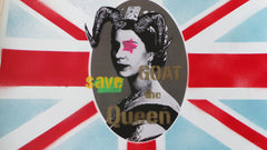 Title:  "GOAT SAVE THE QUEEN" REGULAR  Artist:  NOA prints  Edition: 2015 Limited Edition Screen Printed Poster of 15, signed and numbered by the artist  Type: Screen print poster, Giclee/Stencil/Spraypaint print  Size: 49 x 33 cm  Notes:   Stored flat in very good condition.  Check out our other listings for more hard-to-find and out-of-print posters.