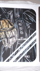 "Daft Punk - Guy" by Rhys Cooper Originally sold through Studio Seppuku in 2015. Following purchase, prints are rolled in kraft paper and shipped in a sturdy cardboard tube protected with bubble wrap on each end of the inside.