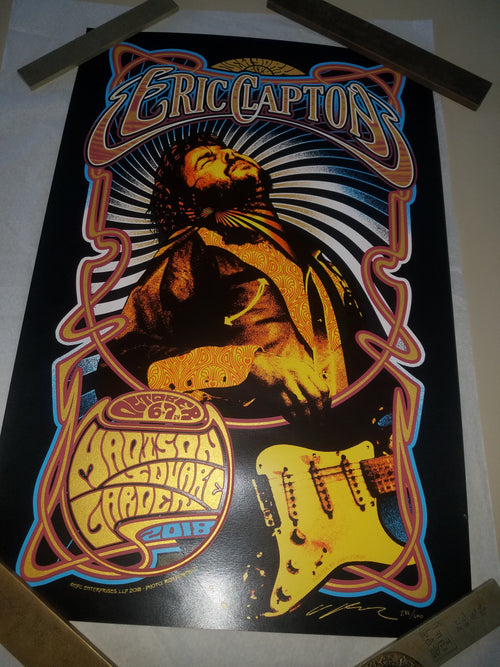 Title: Eric Clapton Madison Square Garden MSG 2018  Artist: Adam Pobiak  Edition: Signed and numbered limited edition - 600 copies made total  Type: Poster  Size: 24" x 16"  Venue: Madison Square Garden  Location: New York, NY  Notes: In house and ready to ship!