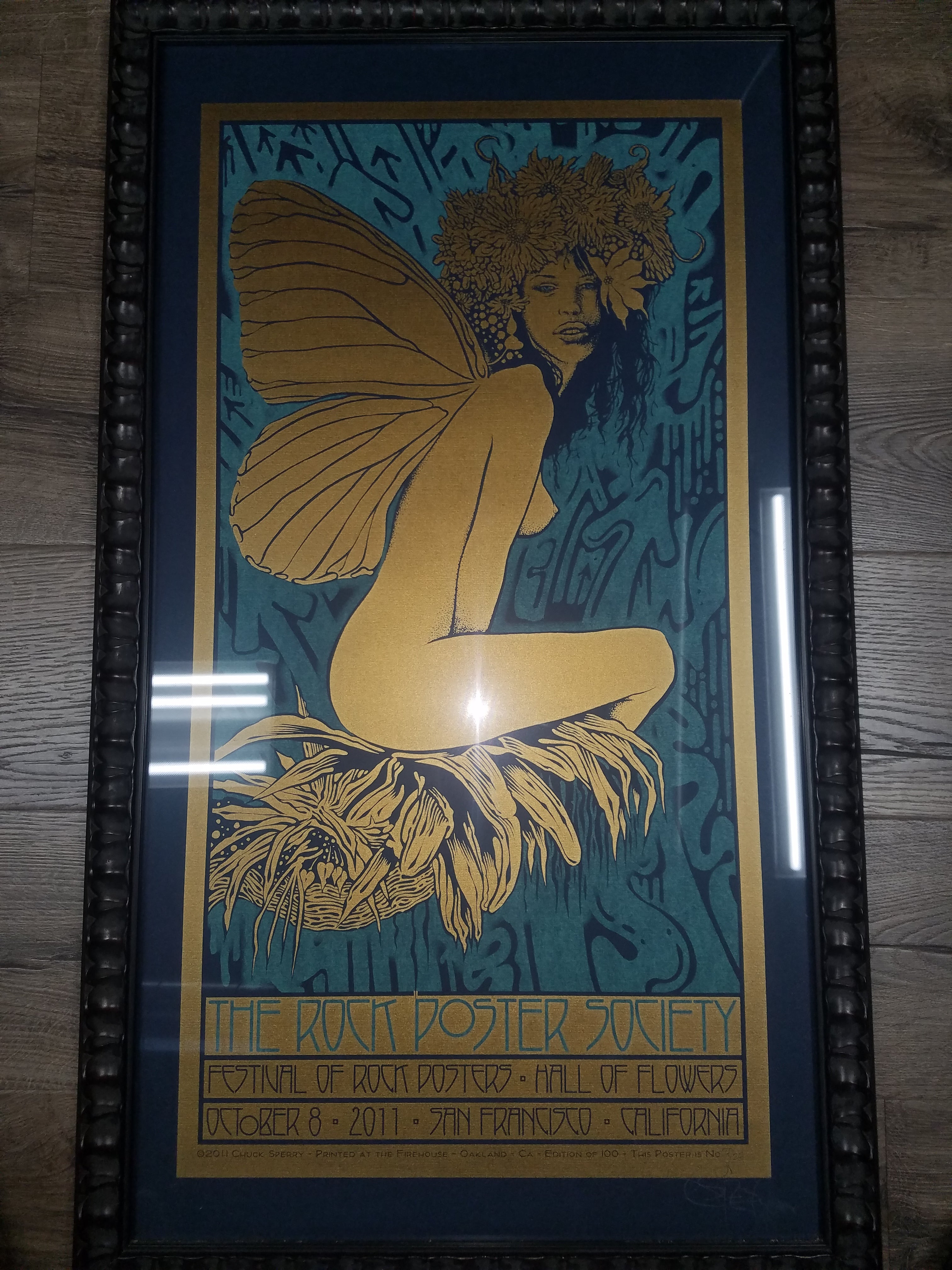 Chuck Sperry The Rock Poster Society TRPS San Francisco 2011 BLUE Variant FRAMED S/N xx/25