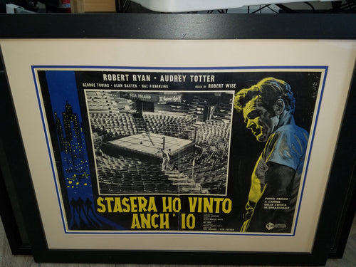 Cinema Fotobusta Tonight Stasera Ho Vinto Anch 10 Framed in OK Condition.  Minimal scuffs on frame. Creased down the middle, however, this is common among older movie posters. Included in pictures. Check out our other listings for more hard-to-find and out-of-print posters.