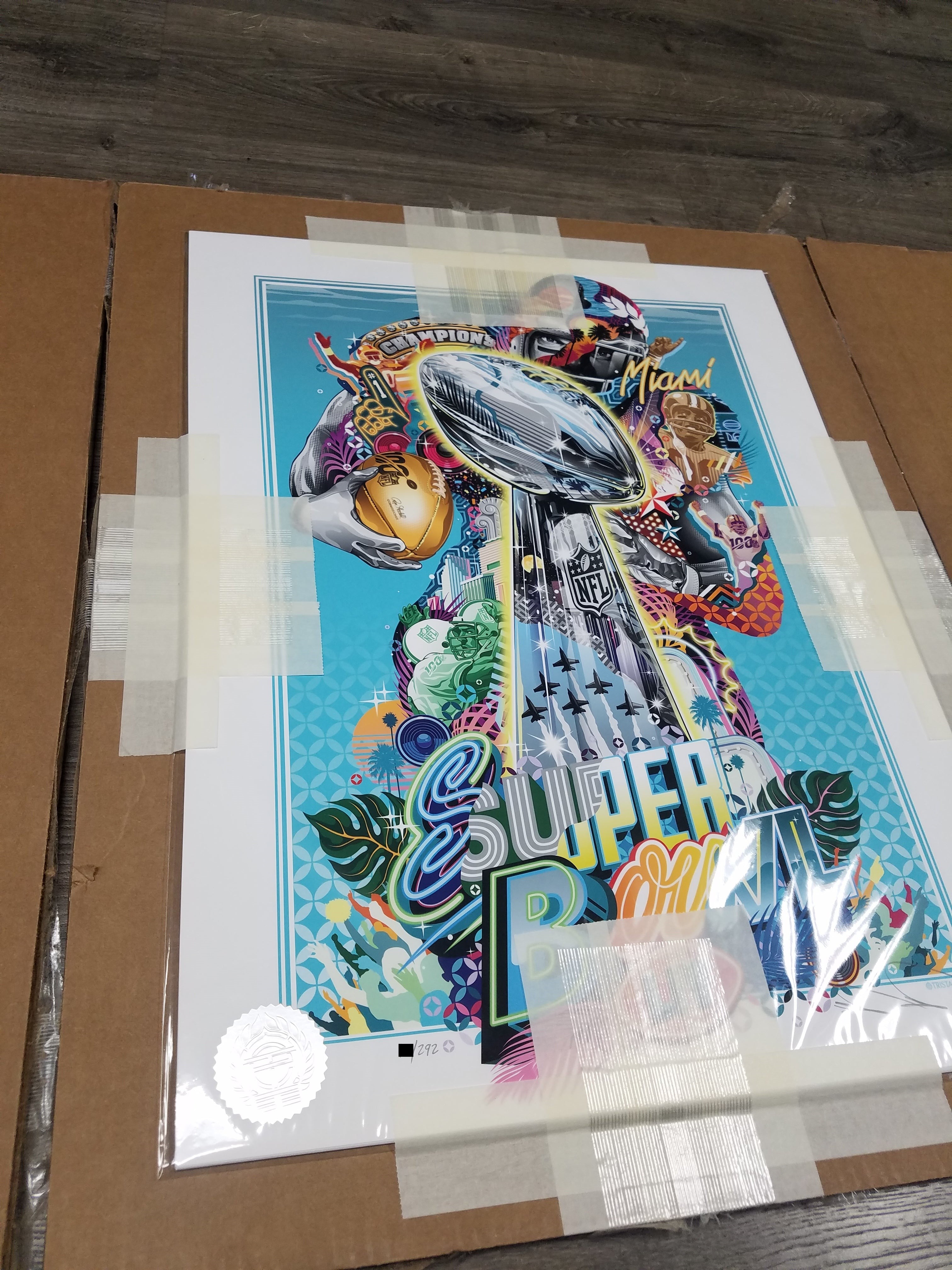Tristan Eaton Superbowl 54 SB LIV Fine Art Screenprint Poster S/N Ltd Edition