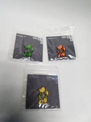 KAWS KAWSONE Skeleton Pin green yellow orange set