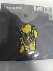 KAWS KAWSONE Skeleton Pin green yellow orange set