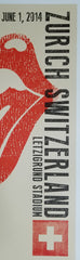 Title:  Rolling Stones   Edition: 1st edition, official poster hand numbered and embossed  Type:  Limited edition lithograph   Size:  17" x 23"  Location:  Zurich, Switzerland   Venue:  Letzigrund Stadium   Notes:  Official poster, Europe 14 On Fire Tour original from the show!