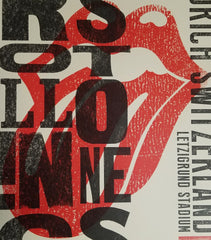 Title:  Rolling Stones   Edition: 1st edition, official poster hand numbered and embossed  Type:  Limited edition lithograph   Size:  17" x 23"  Location:  Zurich, Switzerland   Venue:  Letzigrund Stadium   Notes:  Official poster, Europe 14 On Fire Tour original from the show!