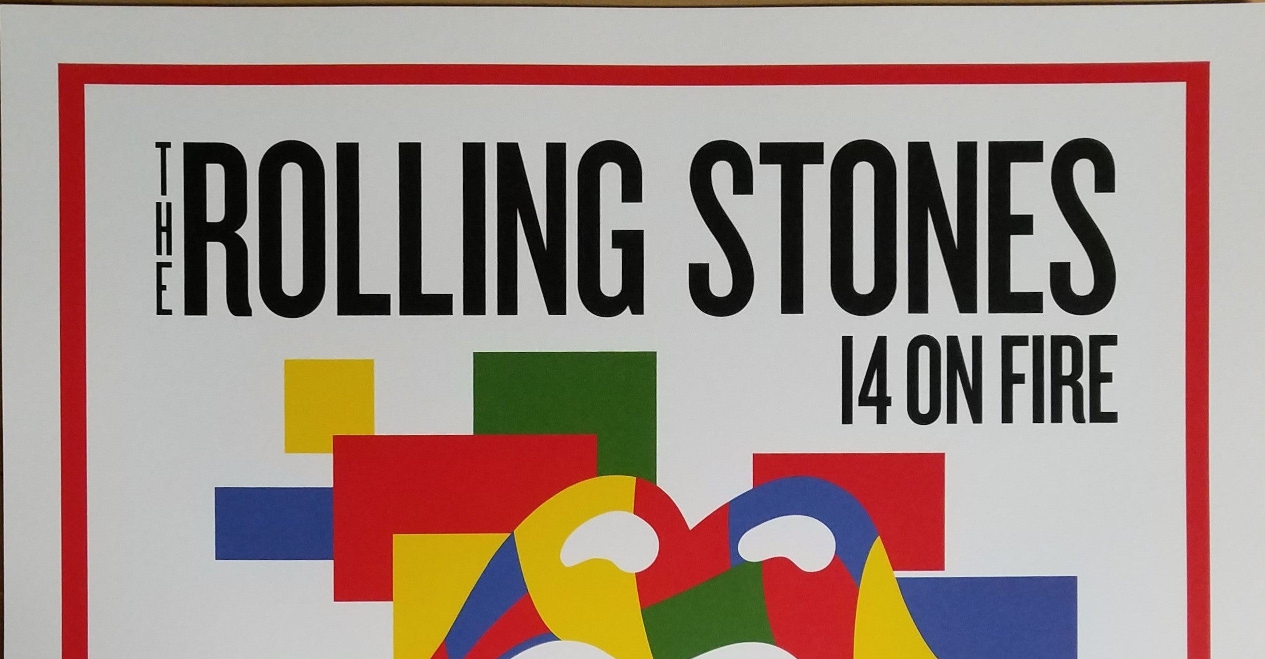 Title: Rolling Stones   Edition: 1st edition, official poster hand numbered and embossed.  Type: Lithograph.  Edition:  xx/500  Size: 17" x 23"  Location: Zurich, Switzerland   Venue: Letzigrund Stadium   Notes: Official poster, Europe 14 On Fire Tour original from the show!