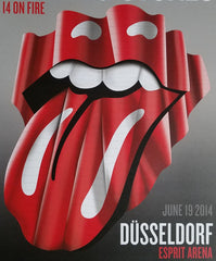 Title: Rolling Stones   Poster artist:   Edition:  xx/500  Type: Limited edition lithograph   Size: 17" x 23"  Location: Dusseldorf, Germany   Venue:  Esprit Arena   Notes:  1st edition, official poster hand numbered and embossed.  Official poster, Europe 14 On Fire Tour original from the show!
