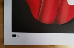 Title: Rolling Stones   Poster artist:   Edition:  xx/500  Type: Limited edition lithograph   Size: 17" x 23"  Location: Dusseldorf, Germany   Venue:  Esprit Arena   Notes:  1st edition, official poster hand numbered and embossed.  Official poster, Europe 14 On Fire Tour original from the show!