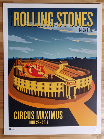 Rolling Stones On Fire - 2014  Asian Tour Lithograph Poster Set