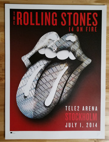 Rolling Stones On Fire - 2014  Asian Tour Lithograph Poster Set