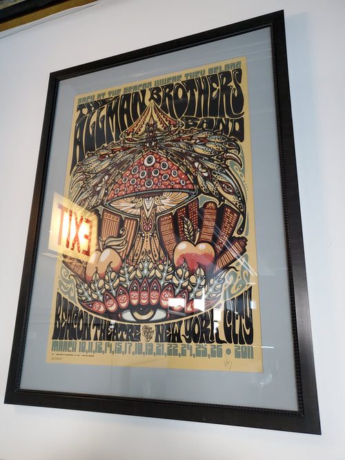 Jeff Wood - Allman Brothers - Beacon Theatre, NYC - Framed Screen print - 2011